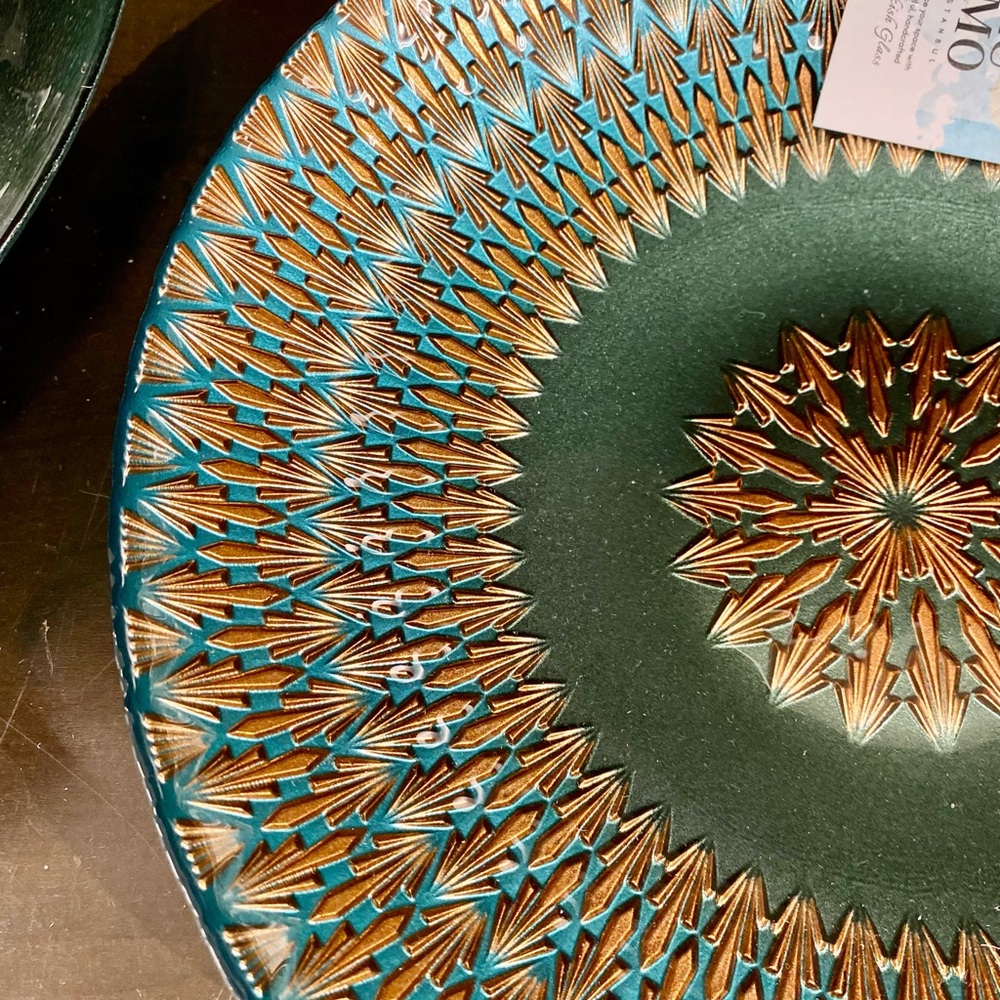 Green and Gold Decorative Tray - Picture 4 of 4